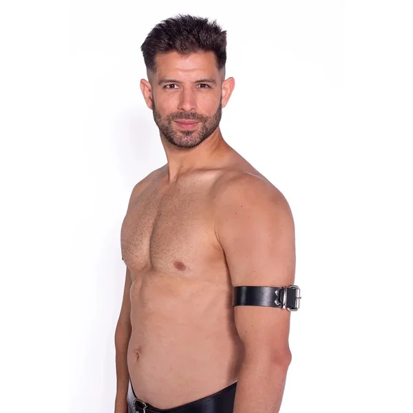 Prowler RED Leather Buckle Bicep Band Large