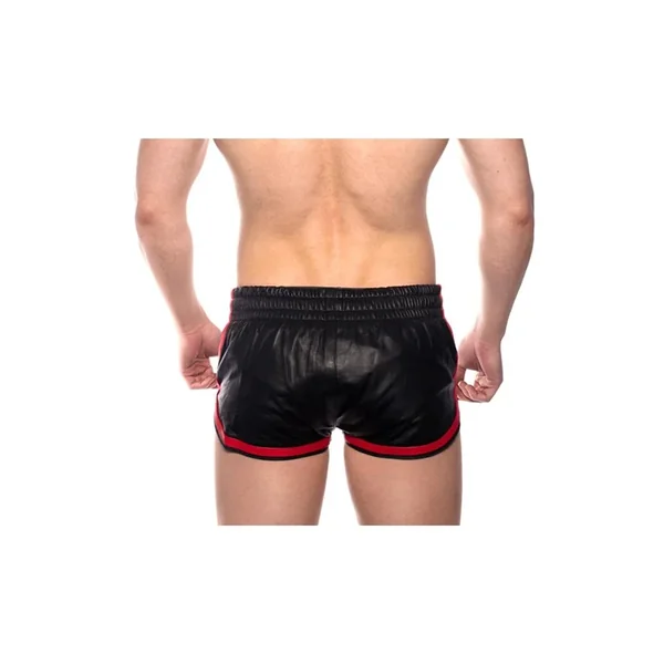 Prowler RED Leather Sport Shorts – Small – Black/Red