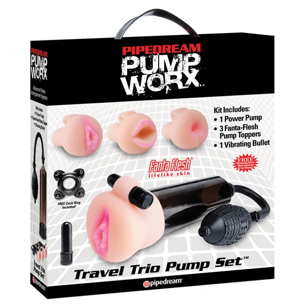 Pump Worx Travel Trio Pump Set - Power Pump, Bullet & 3 Attch.