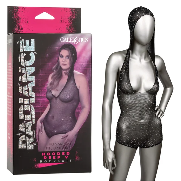 RADIANCE PLUS SIZE HOODED DEEP V BODY SUIT