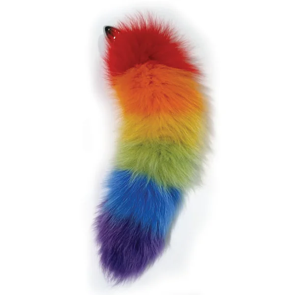 RAINBOW FOXY TAIL W/STAINLESS STEEL BUTT PLUG