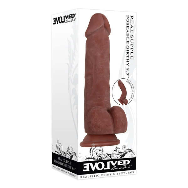 Real Supple Poseable Girthy Dark 8.5 Inch
