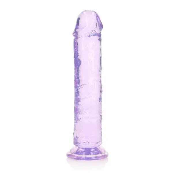 RealRock Crystal Clear Straight Dildo 8in – Purple