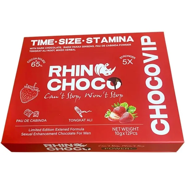 RHINO CHOCO STRAWBERRY 12PC DISPLAY (NET)