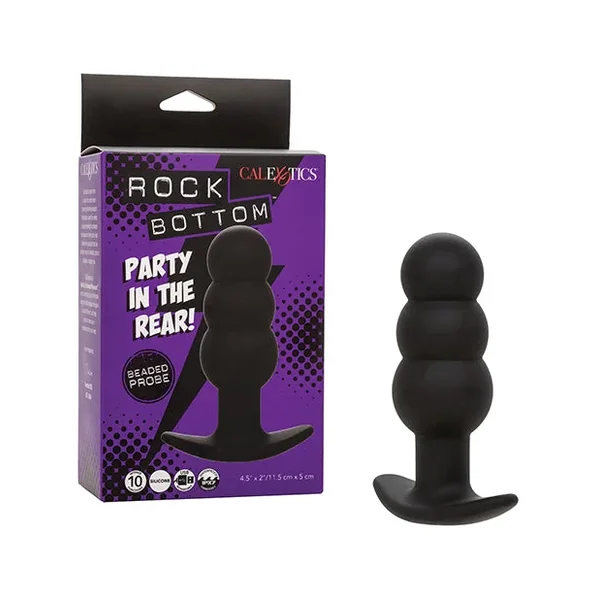 Rock Bottom Tap Beaded Anal Probe – Black