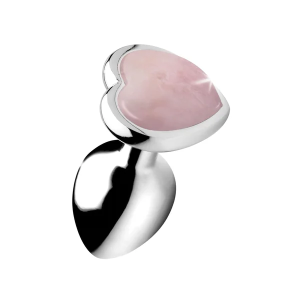 Rose Quartz Heart Anal Plug -Medium