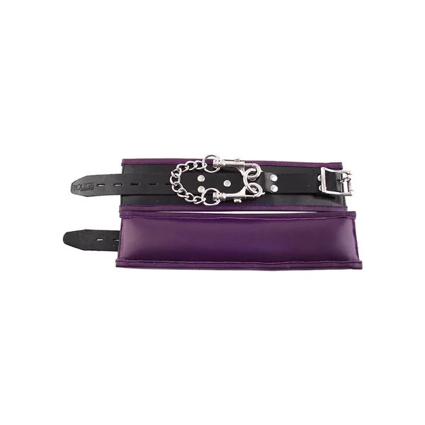 Rouge Padded Leather Adjustable Wrist Cuffs – Black and Purple