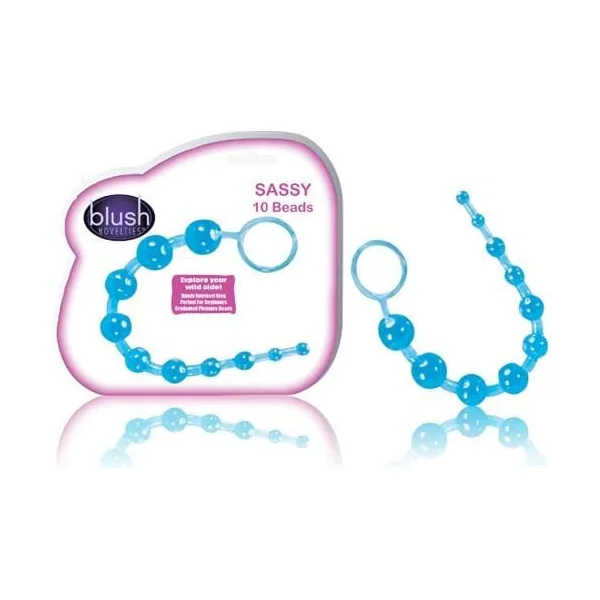 Sassy 10 Anal Beads Blue