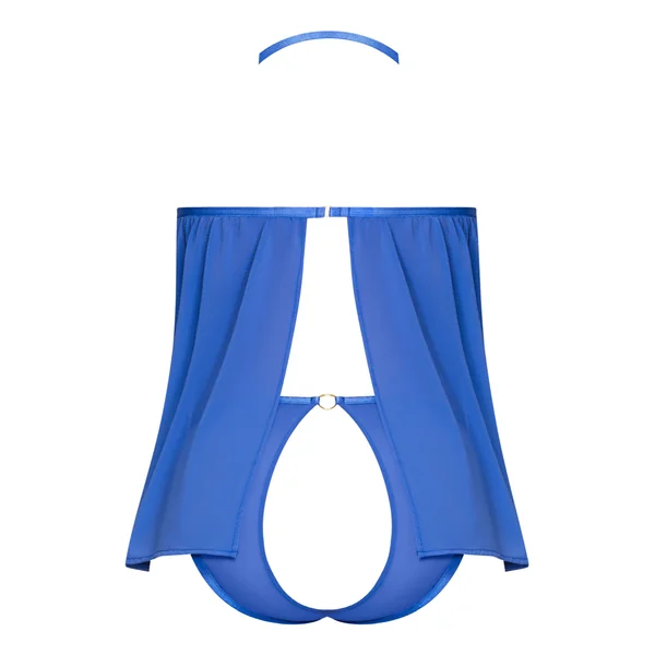 SASSY CUPLESS BABYDOLL & PANTY SET COBALT 2XL