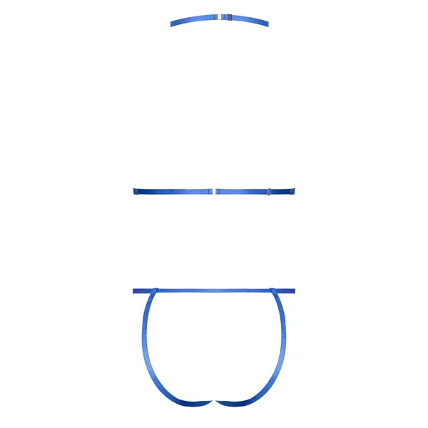 SASSY CUPLESS & CROTCHLESS TEDDY COBALT L/XL