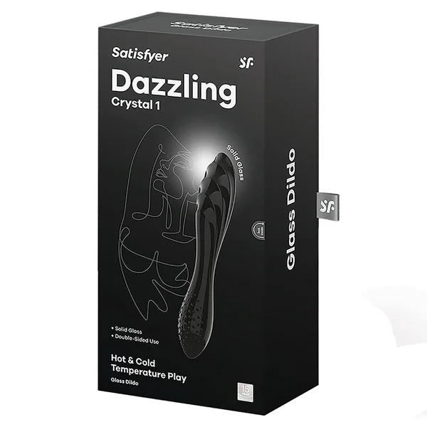 Satisfyer Dazzling Crystal Glass Dildo - Black