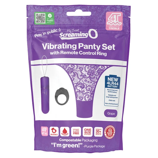 Screaming O My Secret 4T Tickle & Tease Remote Control Panty Vibe - Grape