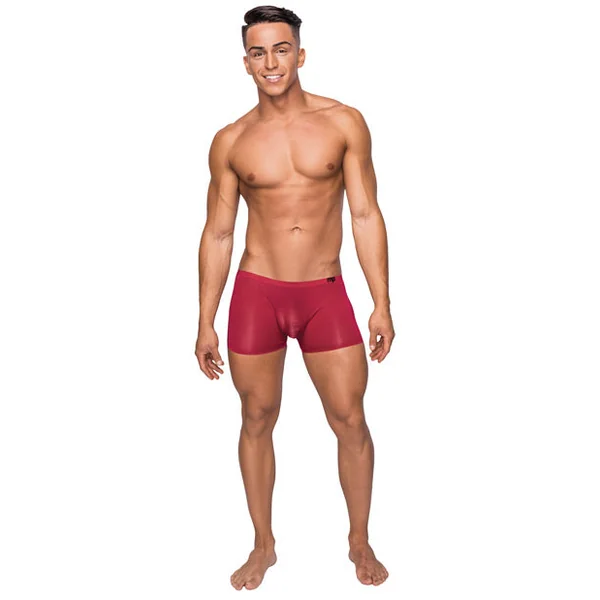 Seamless Sleek Short W-sheer Pouch Red Lg