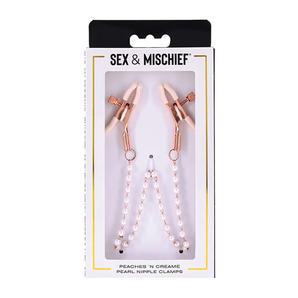 Sex & Mischief Peaches 'n CreaMe Pearl Nipple Clamps