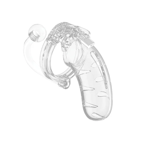 Shots Man Cage 4.5" Cock Cage W-plug 11 - Clear