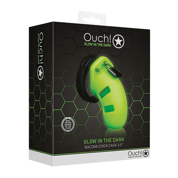 Shots Ouch 3.5" Model 20 Cock Cage - Glow In The Dark