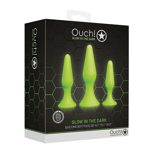 Shots Ouch Butt Plug Set - Glow In The Dark