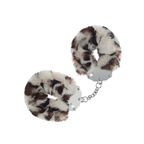 Shots Ouch! Heavy-duty Fluffy Handcuffs - Snow Leopard