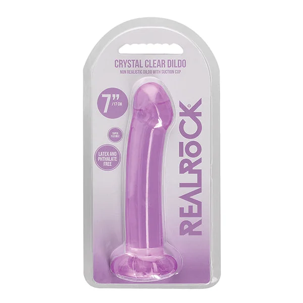 Shots Realrock Crystal Clear 7" Dildo - Purple
