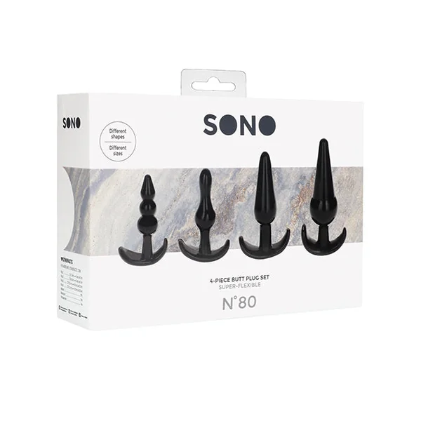 Shots Sono No. 8 Butt Plug - Black Set Of 4