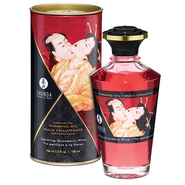 Shunga Heating Oil - Sparkling Strawberry Wine 3.5oz