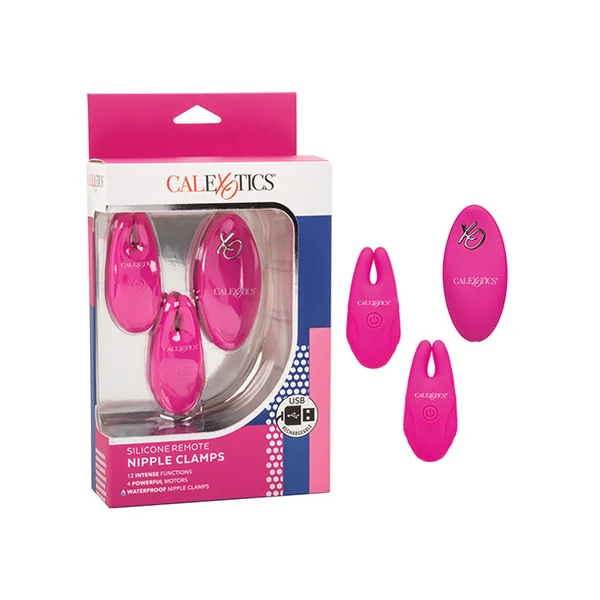 Silicone Nipple Clamps W-remote - Pink