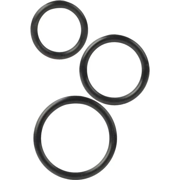 Silicone Support Rings Cock Rings (3 Piece Set) – Black