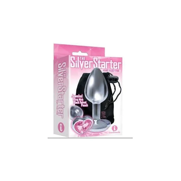 Silver Starter Heart Gem Anal Plug by Icon