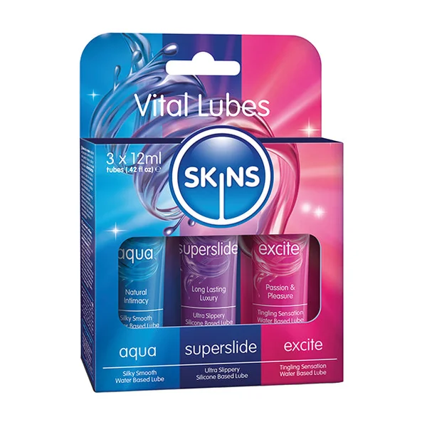 Skins Vital Lubes - 12 ml Tubes Pack of 3
