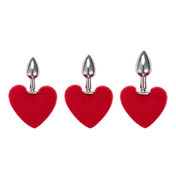 Soft Cute Heart Shaped Pom Anal Plug Adult Sexual Toy For Men