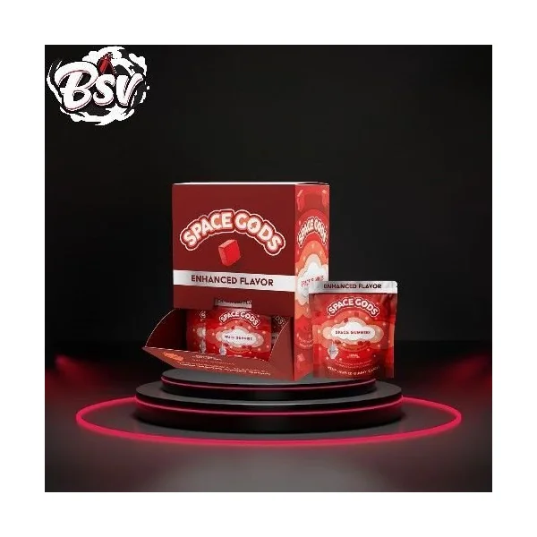 Space Gods Enhanced D9+CBD Gummies 30pk Strawberry Mango