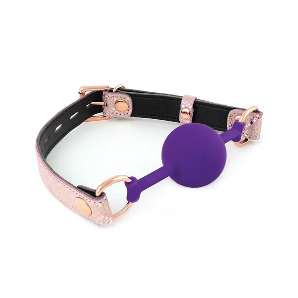 Spartacus Silicone Gag w/Leather Lining – Pink Snakeskin Micro Fiber