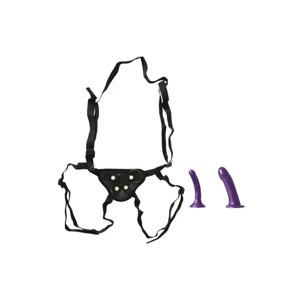 Sportsheets Anal Explorer Kit with Adjustable Strap-On Harness & 2-Piece Silicone Dildo Set