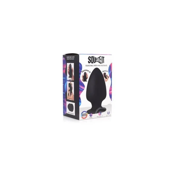 Squeeze-It Squishy Silicone Anal Plug – Black