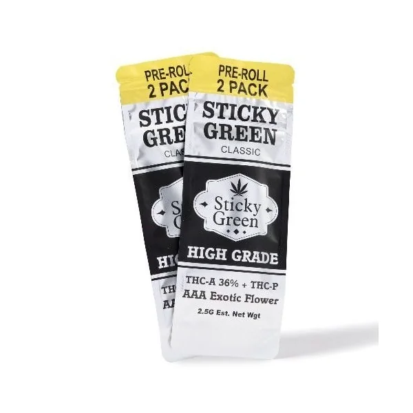 Sticky Green Top Shelf Pre-Rolls 2ct Colombian Gold