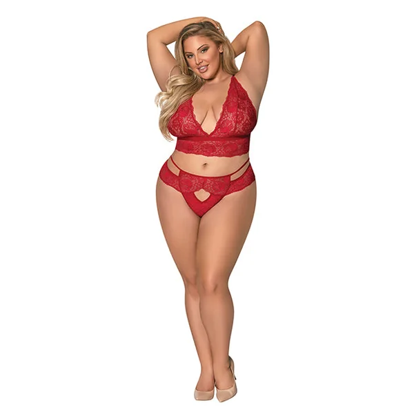 Sugar & Spice Bra & Panty Red Qn