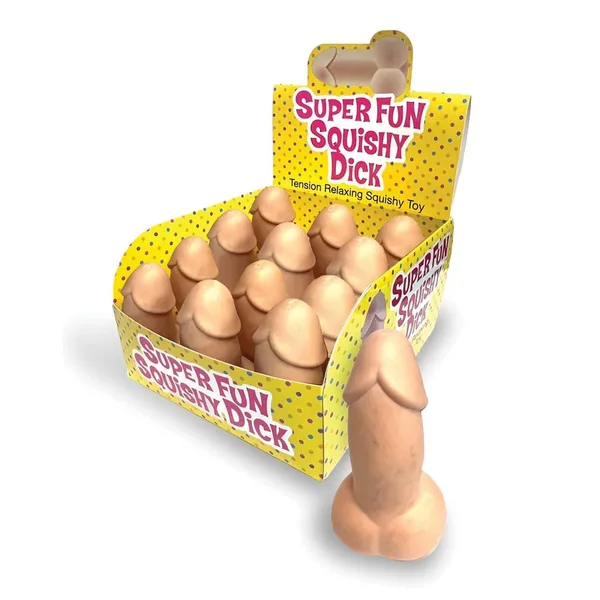 Super Fun Squishy Dick – Counter Display – Novelty Stress Penis – Counter Display of 12