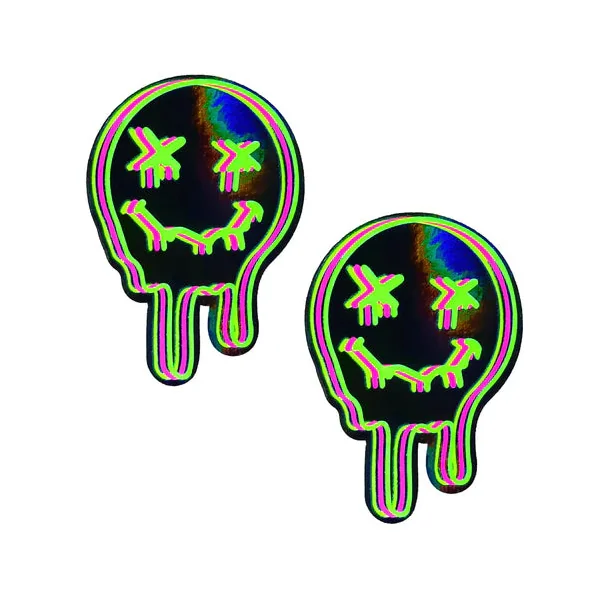 Super Uv Trippy Face Neon Nipple Cover Pasties