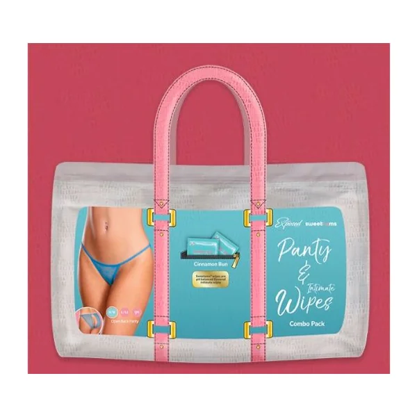 SWEETUMS OPEN BACK PANTY W/ WIPES BLUE SUGAR L/XL