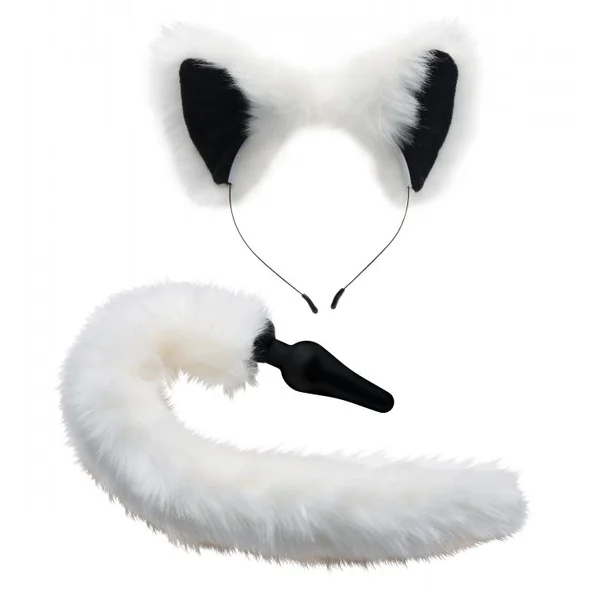 TAILZ WHITE FOX TAIL & EARS SET