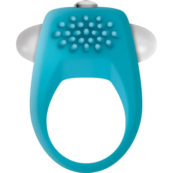 Teal Tickler Cocking Silicone Vibrating Penis Ring Waterproof