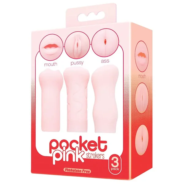 The 9’s Pocket Pink Mini Masturbator Trio