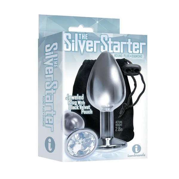 The 9’s, The Silver Starter, Bejeweled Stainless Steel Plug, Diamond
