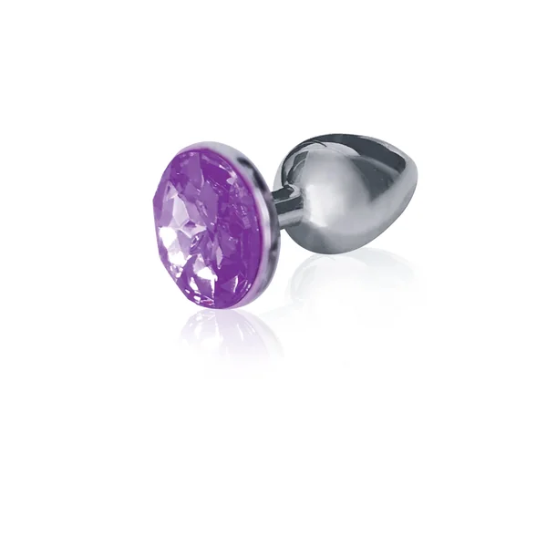 The 9's the Silver Starter Bejeweled Stainless Steel Plug - Violet