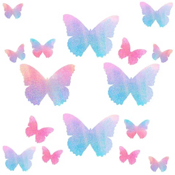Tinky's Revenge Pink and Blue Holographic Blacklight Butterfly Nipple Sticker Crop Top