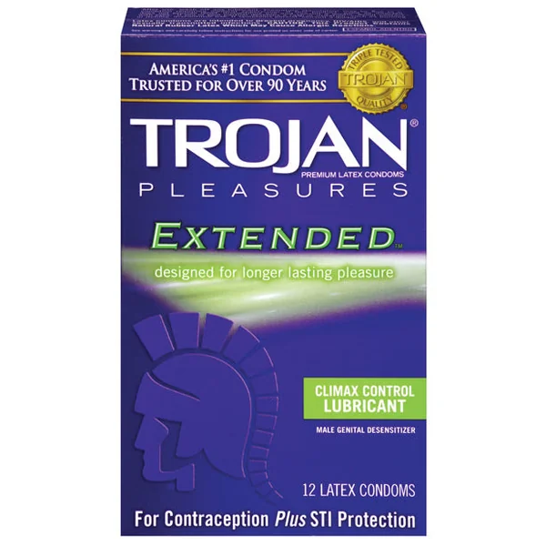 Trojan Extended Pleasure Condoms - Box Of 12