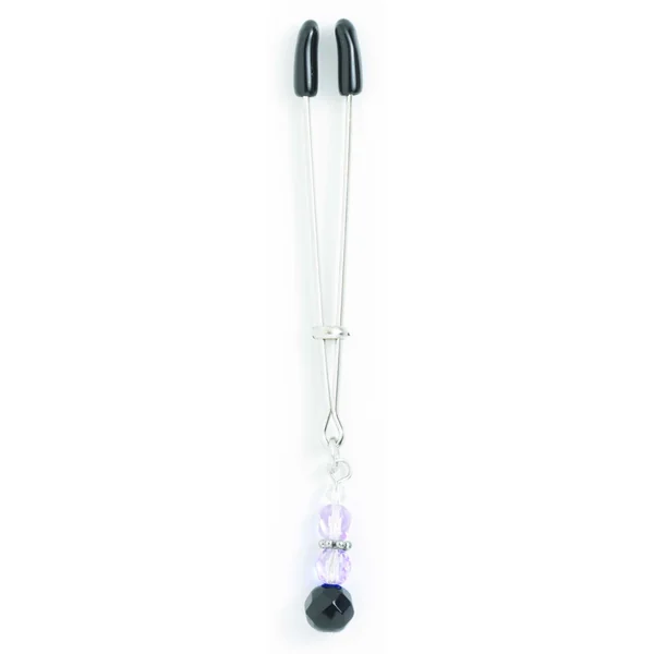 TWEEZER CLIT CLAMP W/PURPLE BEADS