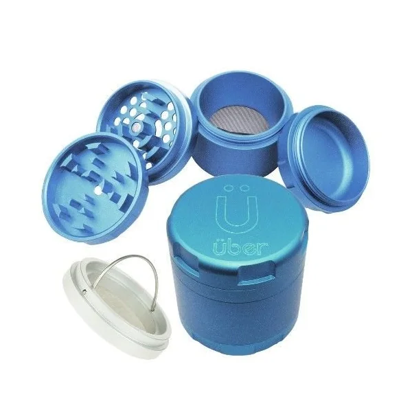 Uber Grinder 4.2 None Stick 4pc 63mm CNC Matte Light Blue