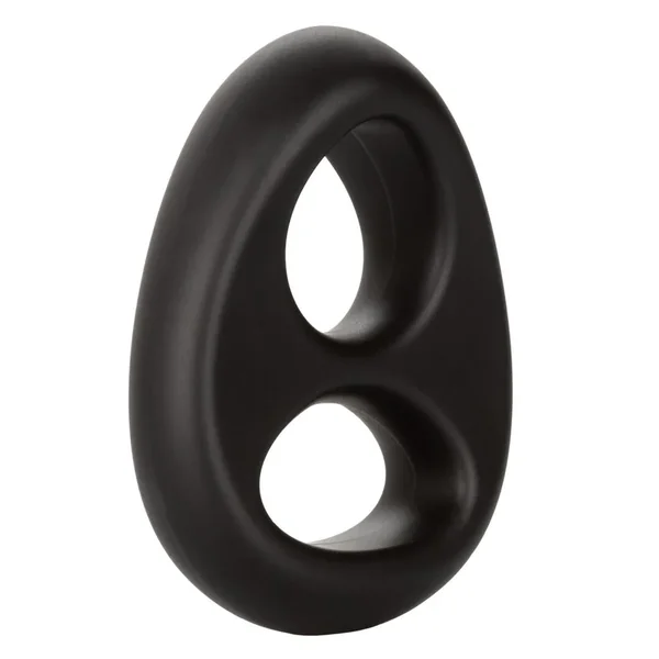 Ultra-Soft Dual Ring Silicone Cock Ring – Black
