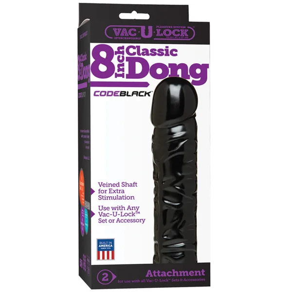 Vac-u-lock Code Black 8" Classic Dong